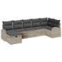 Conjunto de sofá de jardín de 7 piezas con cojines grises de ratán by , Outdoor sofas - Ref: Foro24-3359101, Price: 493,20 €,...
