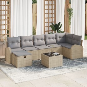 Conjunto de sofá de jardín de 8 piezas con cojines beige de ratán sintético von , Outdoor-Sofas - Ref: Foro24-3359109, Preis:...