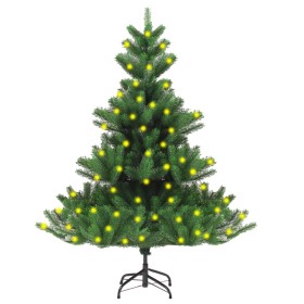 Árbol de Navidad abeto Nordmann artificial con LED verde 180 cm