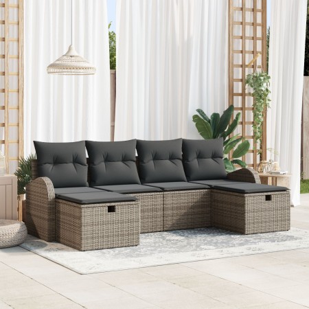 Juego de Sofás de Jardín de 6 Piezas con Cojines en Ratán Gris von , Outdoor-Sofas - Ref: Foro24-3359118, Preis: 364,78 €, Ra...