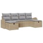 Conjunto de Sofá de Jardín de 6 Piezas con Cojines Beige Poliratán by , Outdoor sofas - Ref: Foro24-3359119, Price: 379,46 €,...