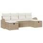 Juego de Sofá de Jardín de 6 piezas con Cojines Beige de Ratán Polimérico by , Outdoor sofas - Ref: Foro24-3359120, Price: 39...