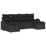 Juego de Sofá de Jardín de 6 Piezas con Cojines Negro Poliratán by , Outdoor sofas - Ref: Foro24-3359122, Price: 375,87 €, Di...