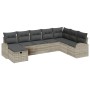 Set de Sofá de Jardín de 8 Piezas con Cojines Ratán Poliéster Gris Claro von , Outdoor-Sofas - Ref: Foro24-3359131, Preis: 55...