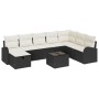 Juego de Sofá de Jardín de 9 Piezas con Cojines Negro Ratán Poliéster by , Outdoor sofas - Ref: Foro24-3359136, Price: 513,09...