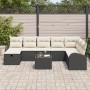 Juego de Sofá de Jardín de 9 Piezas con Cojines Negro Ratán Poliéster by , Outdoor sofas - Ref: Foro24-3359136, Price: 513,09...