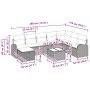Juego de Sofá de Jardín de 9 Piezas con Cojines Negro Ratán Poliéster by , Outdoor sofas - Ref: Foro24-3359136, Price: 513,09...