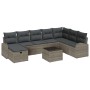 Juego de Sofá de Jardín de 9 Piezas con Cojines Gris Ratán Poliéster von , Outdoor-Sofas - Ref: Foro24-3359138, Preis: 543,97...