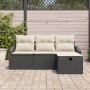 Juego de sofá de jardín de 4 piezas con cojines de poliratán negro by , Outdoor sofas - Ref: Foro24-3359246, Price: 259,41 €,...