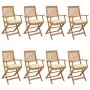 Klappbare Gartenstühle 8 Stück und Kissen aus massivem Akazienholz von vidaXL, Gartenstühle - Ref: Foro24-3074984, Preis: 468...