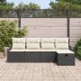 Conjunto de Sofá de 5 Piezas con Cojines Negro Poliratán by , Outdoor sofas - Ref: Foro24-3359256, Price: 310,24 €, Discount: %
