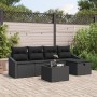 Juego de Sofás de Jardín de 6 Piezas con Cojines Ratán Poliéster Negro von , Outdoor-Sofas - Ref: Foro24-3359272, Preis: 366,...