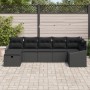 Conjunto de Sofá de Jardín de 7 Piezas con Cojines Negro Poliratán von , Outdoor-Sofas - Ref: Foro24-3359302, Preis: 460,96 €...