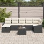 Juego de Sofá de Jardín de 8 Piezas con Cojines de Ratán Poliratán Negro de , Sofás de exterior - Ref: Foro24-3359306, Precio...