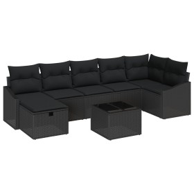 Conjunto de Sofá de Jardín de 8 Piezas con Cojines Negro Ratán Polipropileno de , Sofás de exterior - Ref: Foro24-3359312, Pr...