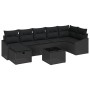 Conjunto de Sofá de Jardín de 8 Piezas con Cojines Negro Ratán Polipropileno von , Outdoor-Sofas - Ref: Foro24-3359312, Preis...