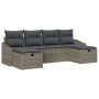 Conjunto de Sofá de Jardín de 6 Piezas con Cojines Gris Poliratán by , Outdoor sofas - Ref: Foro24-3359318, Price: 362,36 €, ...