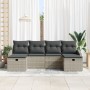 Conjunto de Sofá de Jardín de 6 Piezas con Cojines Gris Claro Ratán Poli | Foro24.es | Tu tienda online para hogar, jardín y más Foro24.es