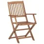 8 pcs folding garden chairs and solid acacia wood cushions by vidaXL, Garden chairs - Ref: Foro24-3074983, Price: 431,53 €, D...