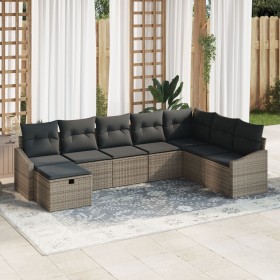 Conjunto de Sofá de Jardín de 8 Piezas con Cojines en Ratán Poliratan Gris by , Outdoor sofas - Ref: Foro24-3359328, Price: 4...