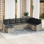 Conjunto de Sofás de Jardín de 8 Piezas con Cojines en Ratán Poliéster Gris Claro by , Outdoor sofas - Ref: Foro24-3359331, P...