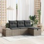 Conjunto de Sofá de Jardín de 4 Piezas con Cojines Ratán Poliéster Gris von , Outdoor-Sofas - Ref: Foro24-3359348, Preis: 287...