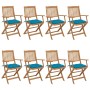 Klappbare Gartenstühle 8 Stück und Kissen aus massivem Akazienholz von vidaXL, Gartenstühle - Ref: Foro24-3074986, Preis: 478...