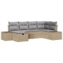 Juego de Sofá de Jardín de 6 Piezas con Cojines Beige Ratán Poli von , Outdoor-Sofas - Ref: Foro24-3359379, Preis: 425,68 €, ...