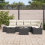 Juego de Sofás de Jardín de 7 Piezas con Cojines de Poliratán Negro by , Outdoor sofas - Ref: Foro24-3359386, Price: 454,81 €...