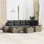 Juego de sofá de jardín de 7 piezas con cojines de ratán polivalente gris by , Outdoor sofas - Ref: Foro24-3359388, Price: 45...