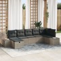Juego de Sofá de Jardín de 7 Piezas con Cojines Gris Ratán Sintético von , Outdoor-Sofas - Ref: Foro24-3359398, Preis: 461,58...