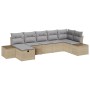 Juego de Sofás de Jardín de 7 Piezas con Cojines Beige Poliratán by , Outdoor sofas - Ref: Foro24-3359399, Price: 489,58 €, D...