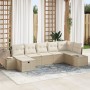 Conjunto de Sofás de Jardín de 7 Piezas con Cojines Beige Ratan Poliéster by , Outdoor sofas - Ref: Foro24-3359400, Price: 48...
