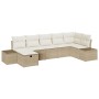 Conjunto de Sofás de Jardín de 7 Piezas con Cojines Beige Ratan Poliéster by , Outdoor sofas - Ref: Foro24-3359400, Price: 48...