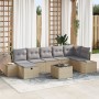 Set de Sofá de Jardín de 8 Piezas con Cojines Beige Poliratán von , Outdoor-Sofas - Ref: Foro24-3359409, Preis: 541,52 €, Rab...