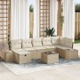 Conjunto de Sofás de Jardín de 8 Piezas con Cojines Beige de Poliratán by , Outdoor sofas - Ref: Foro24-3359410, Price: 540,7...