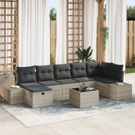 Juego de Sofá de Jardín de 8 Piezas con Cojines Gris de Ratán Sintético von , Outdoor-Sofas - Ref: Foro24-3359411, Preis: 555...