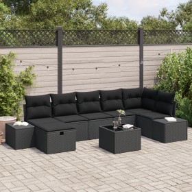 Conjunto de Sofá de Jardín de 8 Piezas con Cojines Negro Poliratán von , Outdoor-Sofas - Ref: Foro24-3359412, Preis: 528,48 €...