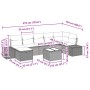 Conjunto de Sofá de Jardín de 8 Piezas con Cojines Negro Poliratán von , Outdoor-Sofas - Ref: Foro24-3359412, Preis: 528,48 €...