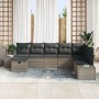 Conjunto de Sofá de Jardín de 8 Piezas con Cojines Gris Ratán Poliéster by , Outdoor sofas - Ref: Foro24-3359428, Price: 521,...