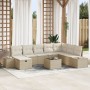 Juego de Sofá de Jardín de 9 Piezas con Cojines Beige Poliratán von , Outdoor-Sofas - Ref: Foro24-3359440, Preis: 609,42 €, R...