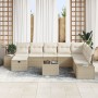 Juego de Sofá de Jardín de 9 Piezas con Cojines Beige Poliratán von , Outdoor-Sofas - Ref: Foro24-3359440, Preis: 609,42 €, R...