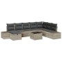 Conjunto de Sofá de Jardín de 9 Piezas con Cojines de Rattan Polimérico Gris Claro by , Outdoor sofas - Ref: Foro24-3359441, ...