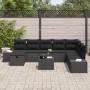 Juego de Sofá de Jardín de 9 Piezas con Cojines Negro Poliratán von , Outdoor-Sofas - Ref: Foro24-3359442, Preis: 592,75 €, R...