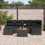 Conjunto de Sofá de Jardín de 7 Piezas con Cojines de Ratán Sintético Negro von , Outdoor-Sofas - Ref: Foro24-3359457, Preis:...