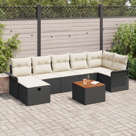 Juego de Sofá de Jardín de 8 Piezas con Cojines Negros de Ratán Versátil by , Outdoor sofas - Ref: Foro24-3359460, Price: 460...