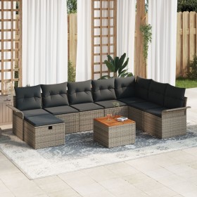 Juego de Sofá de Jardín de 9 Piezas con Cojines Gris Poliratán von , Outdoor-Sofas - Ref: Foro24-3359468, Preis: 543,74 €, Ra...