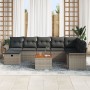 Juego de Sofá de Jardín de 9 Piezas con Cojines Gris Poliratán by , Outdoor sofas - Ref: Foro24-3359468, Price: 543,74 €, Dis...