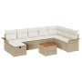 Conjunto de Sofás de Jardín de 9 Piezas con Cojines Beige Polirratán by , Outdoor sofas - Ref: Foro24-3359470, Price: 580,55 ...