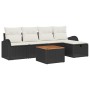 Conjunto Sofá Jardín 6 Piezas Cojines Ratán Poliéster Negro by , Outdoor sofas - Ref: Foro24-3359502, Price: 351,34 €, Discou...